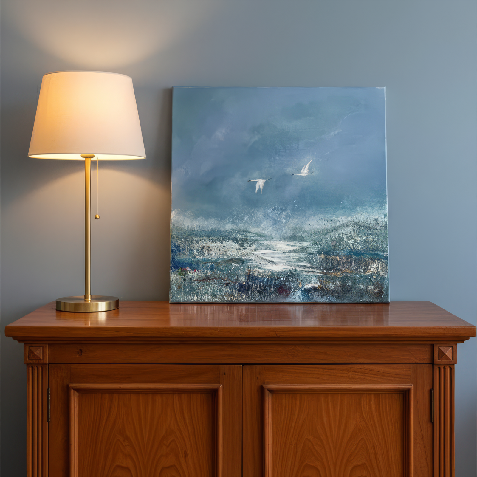 Storm on the Gray shore – original acrylic painting