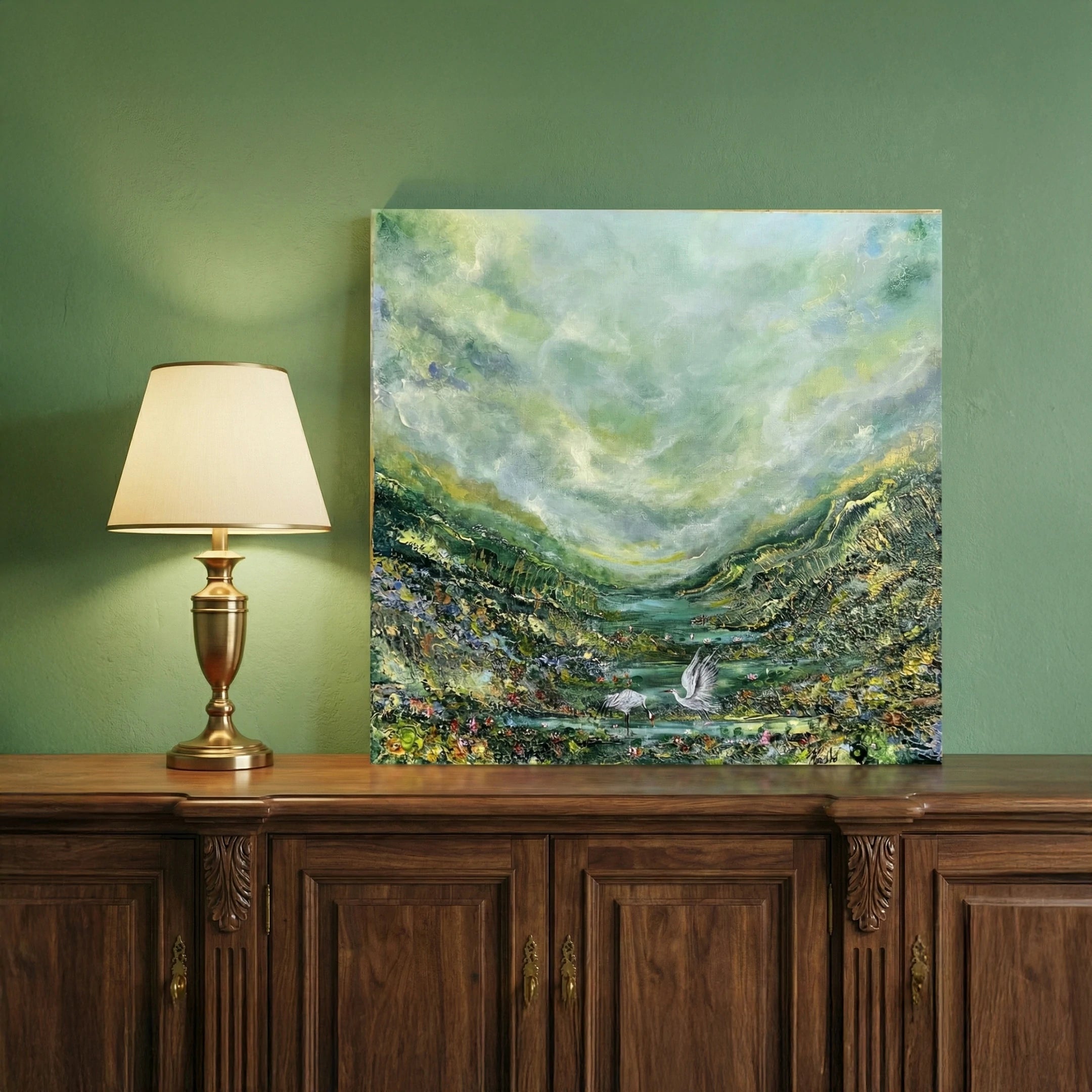 Sanctuary of wings – original acrylic painting